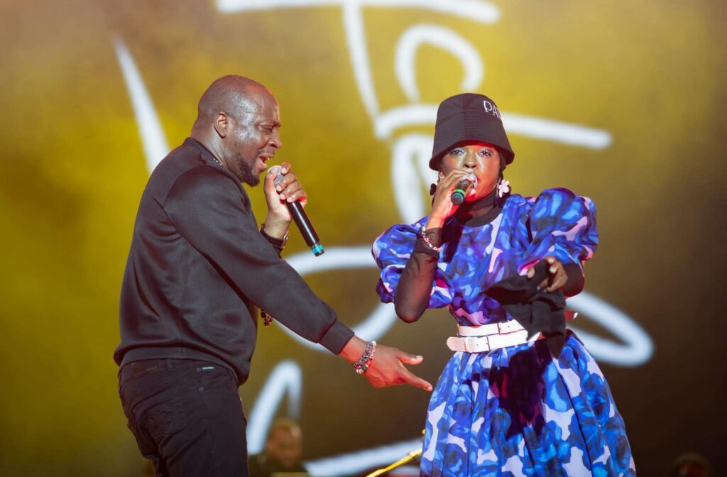 Lauryn Hill and Wyclef Jean performing together at Essence Festival
